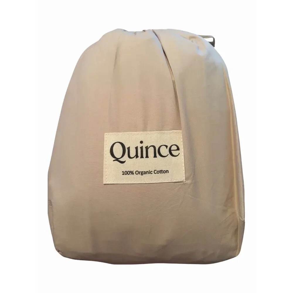 NEW Quince SPLIT KING Classic 100% Organic Cotton Percale TOFFEE Sheet Set Beige